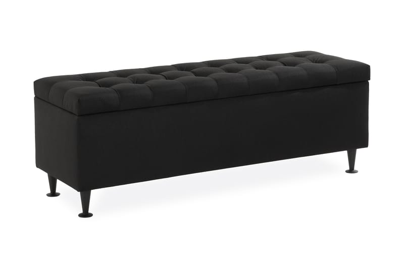 Sängynpäätyarkku Rebeca 140 cm Ruutu, Musta