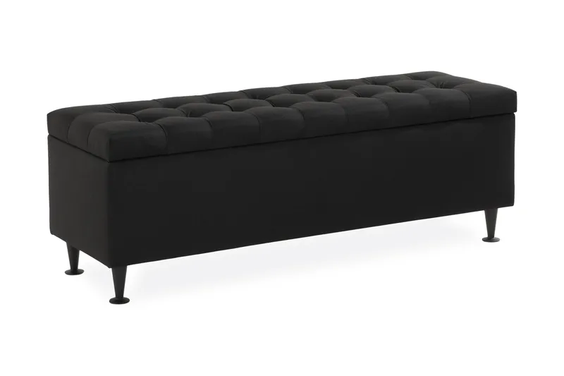 Sängynpäätyarkku Rebeca 140 cm Ruutu, Musta