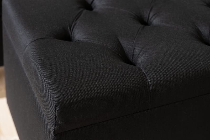 Sängynpäätyarkku Rebeca 140 cm Ruutu - Musta - Huonekalut - Sänky - Sängyn lisävarusteet & sängynpäädyt - Makuuhuoneen säilytys - Sängynpäätylaatikko