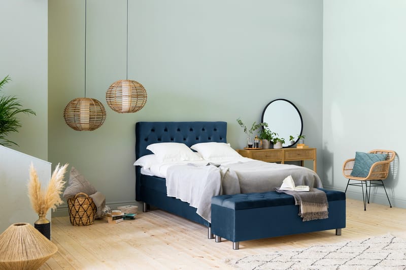 Sängynpäätyarkku Rebeca 140 cm - Sininen - Huonekalut - Sänky - Sängyn lisävarusteet & sängynpäädyt - Makuuhuoneen säilytys - Sängynpäätylaatikko