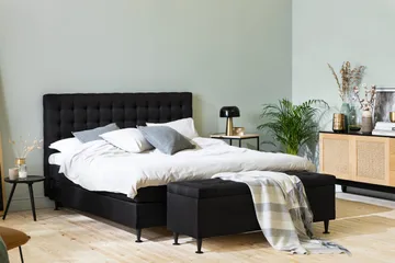 Sängynpäätyarkku Rebeca 140 cm Topattu - Musta - Huonekalut - Sänky - Sängyn lisävarusteet & sängynpäädyt - Makuuhuoneen säilytys - Sängynpäätylaatikko