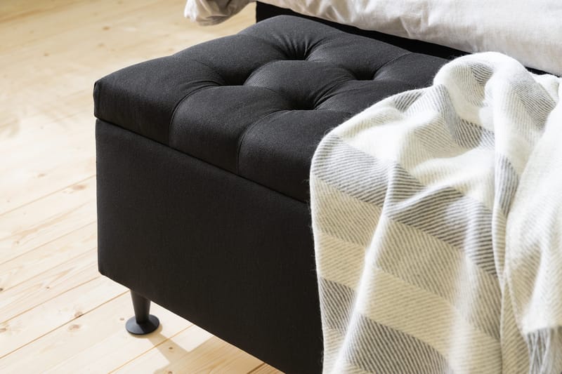 Sängynpäätyarkku Rebeca 140 cm Topattu - Musta - Huonekalut - Sänky - Sängyn lisävarusteet & sängynpäädyt - Makuuhuoneen säilytys - Sängynpäätylaatikko