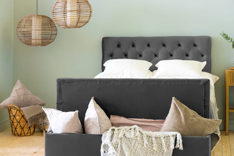 Sängynpäätyarkku Rebeca 140 cm - Tummanharmaa - Huonekalut - Sänky - Sängyn lisävarusteet & sängynpäädyt - Makuuhuoneen säilytys - Sängynpäätylaatikko