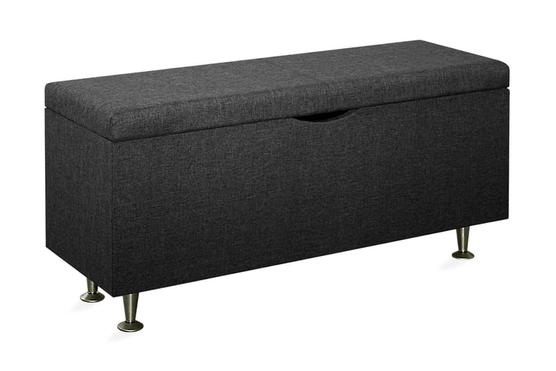Sängynpäätyarkku Savanna 130 cm - Tummanharmaa/Koivu - Huonekalut - Sänky - Sängyn lisävarusteet & sängynpäädyt - Makuuhuoneen säilytys - Sängynpäätylaatikko