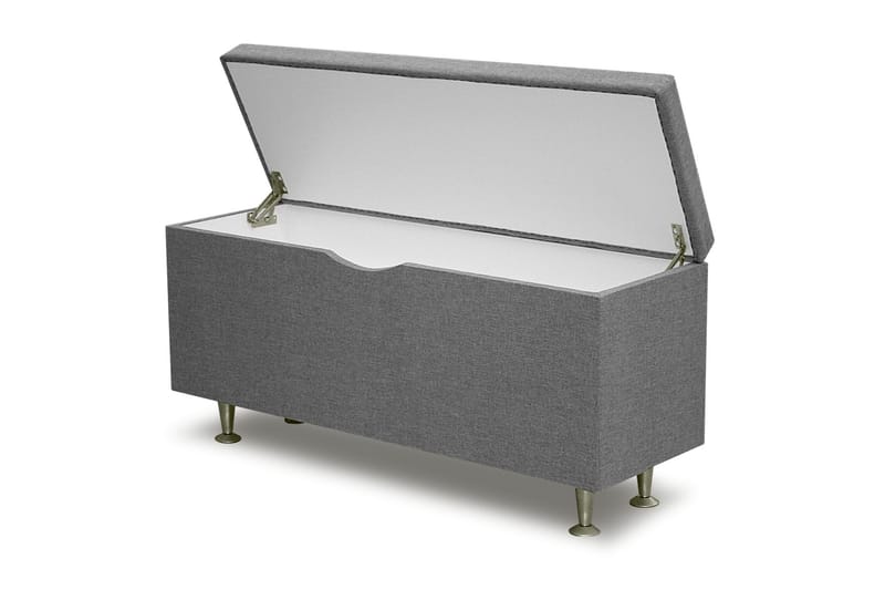 Sängynpäätyarkku Savanna 130 cm - Vaaleanharmaa/Musta - Huonekalut - Sänky - Sängyn lisävarusteet & sängynpäädyt - Makuuhuoneen säilytys - Sängynpäätylaatikko