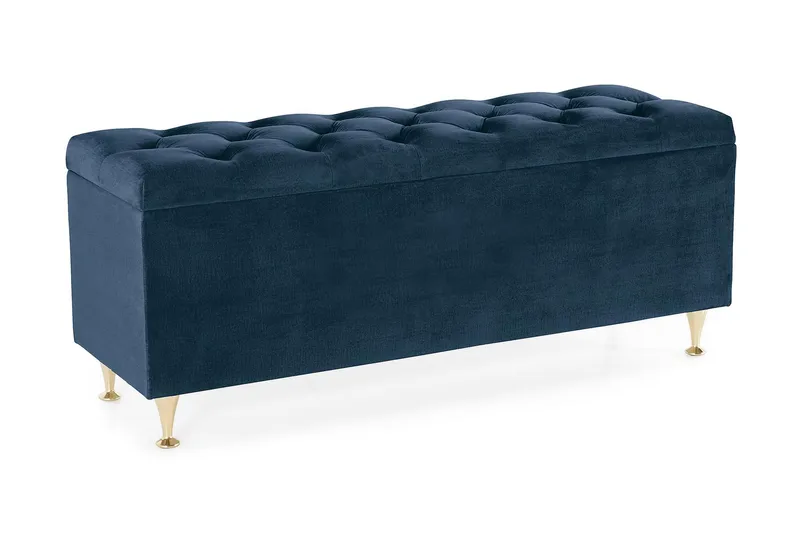 Sängynpäätyarkku Torsö Sametti - Tummansininen - Huonekalut - Sänky - Sängyn lisävarusteet & sängynpäädyt - Makuuhuoneen säilytys - Sängynpäätylaatikko