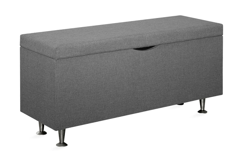 Sängynpäätyarkku Savanna 130 cm, Vaaleanharmaa/Musta