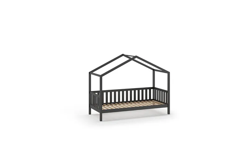 Sänky, jossa on laatikko ja aita Dallas 90x200 cm Antrasiitti, Antrasiitti