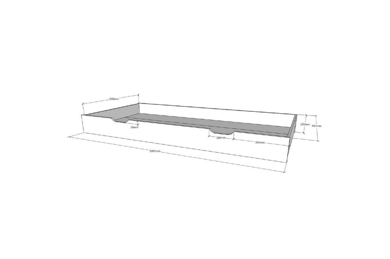 Sänky, jossa on laatikko ja aita Dallas 90x200 cm Antrasiitti - Antrasiitti - Huonekalut - Sänky - Sängyn lisävarusteet & sängynpäädyt - Makuuhuoneen säilytys