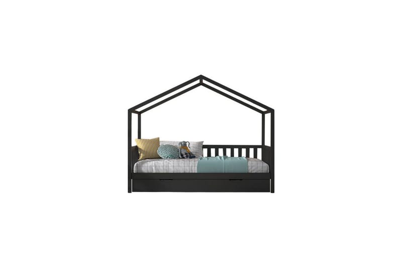 Sänky, jossa on laatikko ja aita Dallas 90x200 cm Antrasiitti - Antrasiitti - Huonekalut - Sänky - Sängyn lisävarusteet & sängynpäädyt - Makuuhuoneen säilytys