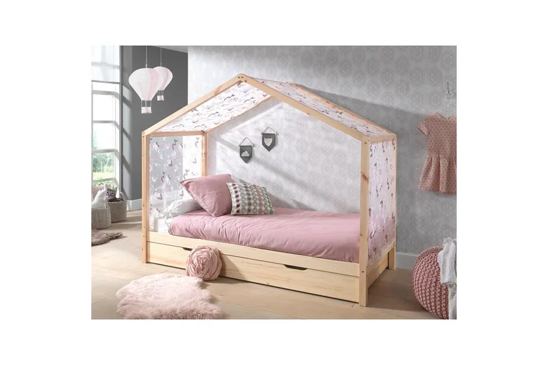 Sänky ilman aitaa ja tekstiilisarja laatikolla Dallas 90x200 cm Luonnollinen - Luonnollinen - Huonekalut - Sänky - Sängyn lisävarusteet & sängynpäädyt - Makuuhuoneen säilytys