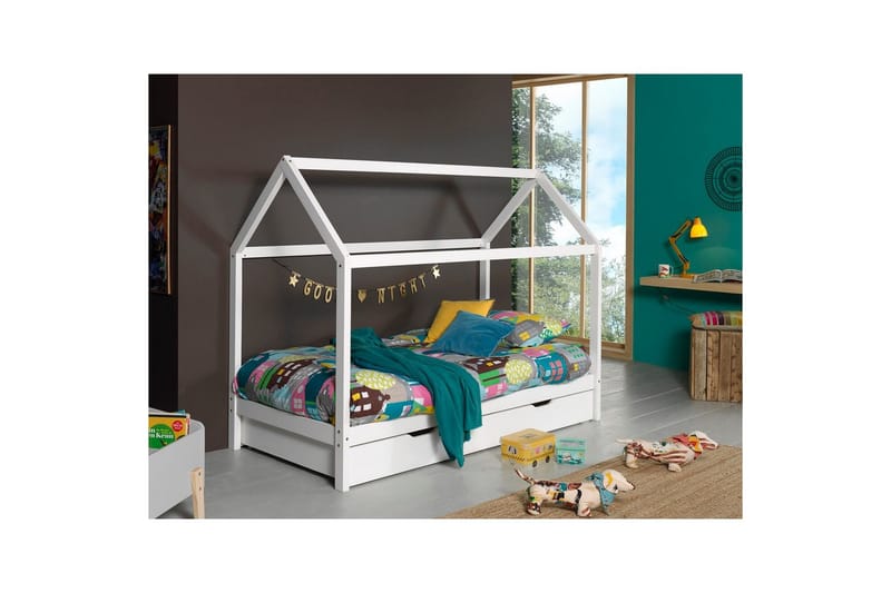 Sänky laatikolla Dallas Valkoinen - Valkoinen - Huonekalut - Sänky - Sängyn lisävarusteet & sängynpäädyt - Makuuhuoneen säilytys