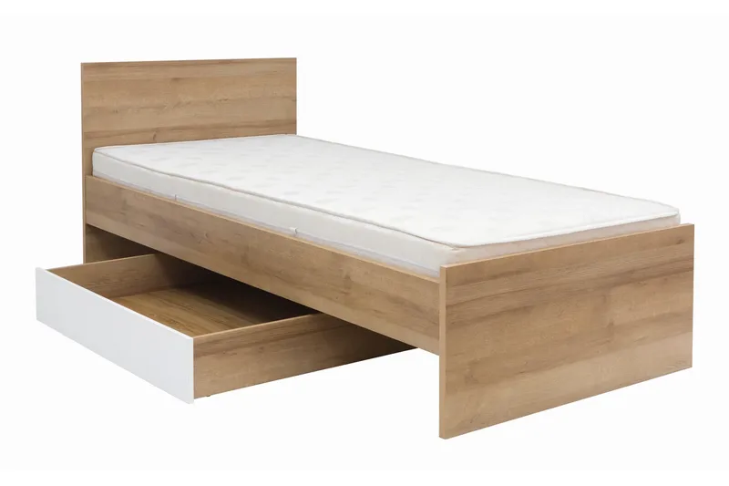 Sänkylaatikko Sitar - Puu/Luonnonväri/Valkoinen - Huonekalut - Sänky - Sängyn lisävarusteet & sängynpäädyt - Makuuhuoneen säilytys