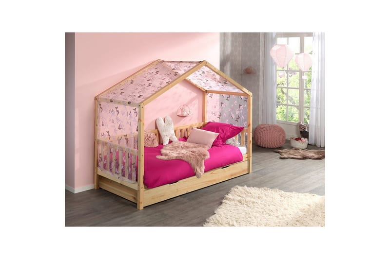 Talo sänky tekstiilisarjalla Dallas 90x200 cm Luonnollinen, Ilman aitausta, Laatikollinen - Luonnollinen, Ilman aitausta, Laatikollinen - Huonekalut - Sänky - Sängyn lisävarusteet & sängynpäädyt - Makuuhuoneen säilytys