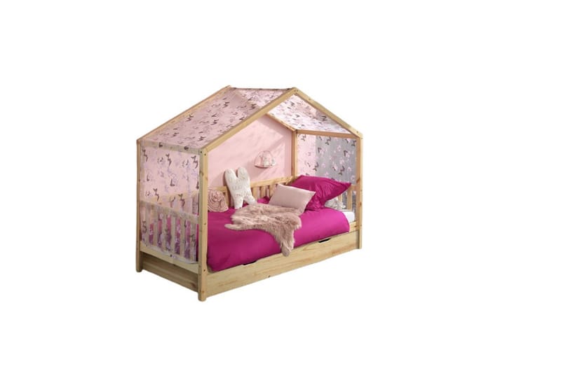 Talo sänky tekstiilisarjalla Dallas 90x200 cm Luonnollinen, Ilman aitausta, Laatikollinen - Luonnollinen, Ilman aitausta, Laatikollinen - Huonekalut - Sänky - Sängyn lisävarusteet & sängynpäädyt - Makuuhuoneen säilytys