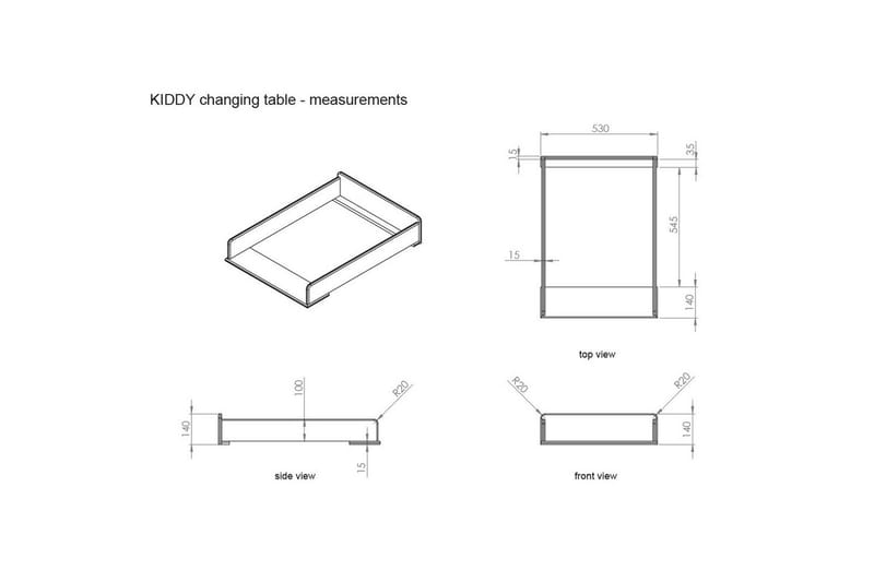 Vauvansänky ja lipasto hoitopäällisellä ja vaatekaappi Kiddy 2-ovinen - 2-ovinen - Huonekalut - Sänky - Sängyn lisävarusteet & sängynpäädyt - Makuuhuoneen säilytys