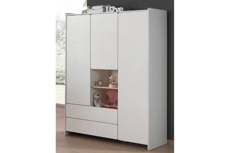 Vauvansänky lipastolla ja vaipanvaihtopäällä, vaatekaappi, kirjahylly Kiddy 3 ovea - 3 ovea - Huonekalut - Sänky - Sängyn lisävarusteet & sängynpäädyt - Makuuhuoneen säilytys