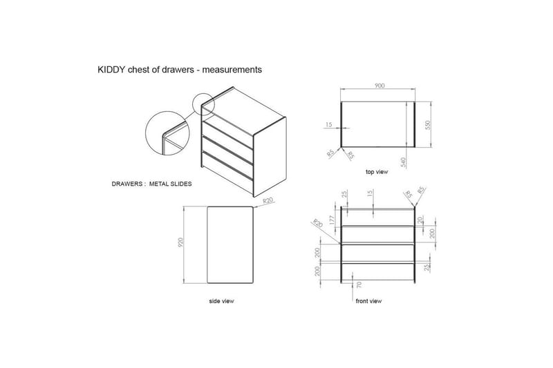 Vauvansänky lipastolla ja vaipanvaihtopäällä, vaatekaappi, kirjahylly Kiddy 3 ovea - 3 ovea - Huonekalut - Sänky - Sängyn lisävarusteet & sängynpäädyt - Makuuhuoneen säilytys