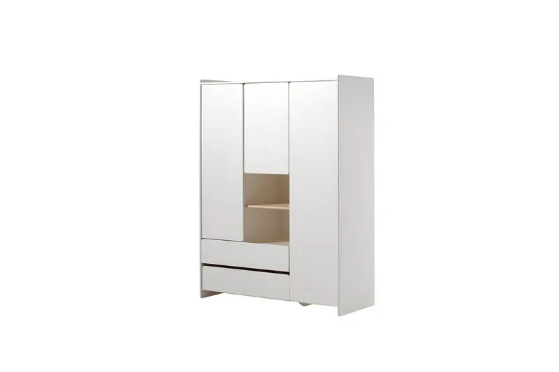 Vauvansänky lipastolla ja vaipanvaihtopäällä, vaatekaappi, kirjahylly Kiddy 3 ovea - 3 ovea - Huonekalut - Sänky - Sängyn lisävarusteet & sängynpäädyt - Makuuhuoneen säilytys