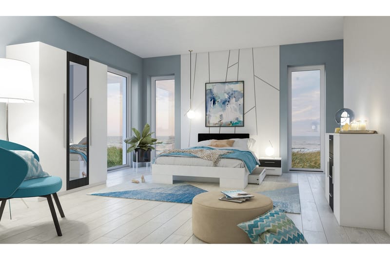 Vuodevaatelaatikko Tikob 69x116 cm - Valkoinen - Huonekalut - Sänky - Sängyn lisävarusteet & sängynpäädyt - Makuuhuoneen säilytys