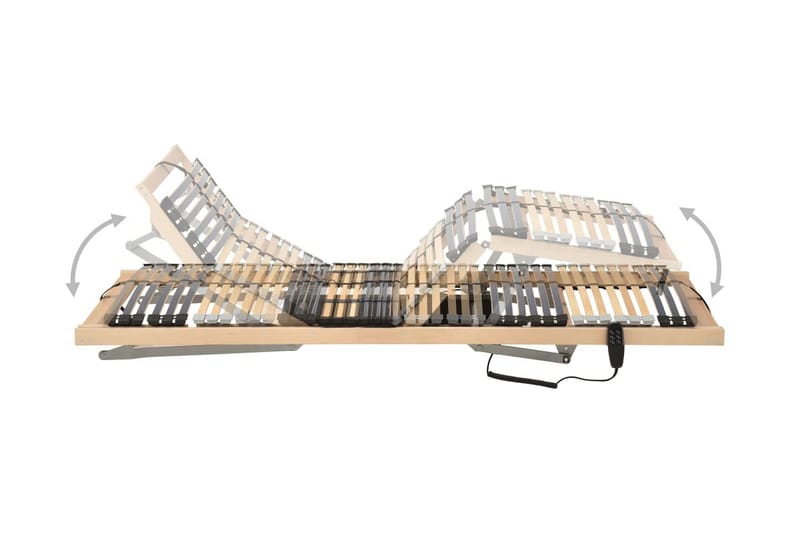 Sähkökäyttöinen sälepohja 42 sälettä 7 vyöhykettä 80x200 cm - Ruskea - Huonekalut - Sänky - Sängyn lisävarusteet & sängynpäädyt - Sälepohjat