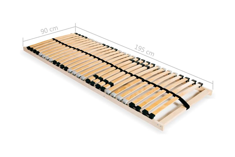 Sängyn sälepohja 28 säleellä 7 osaa 90x200 cm - Ruskea - Huonekalut - Sänky - Sängyn lisävarusteet & sängynpäädyt - Sälepohjat