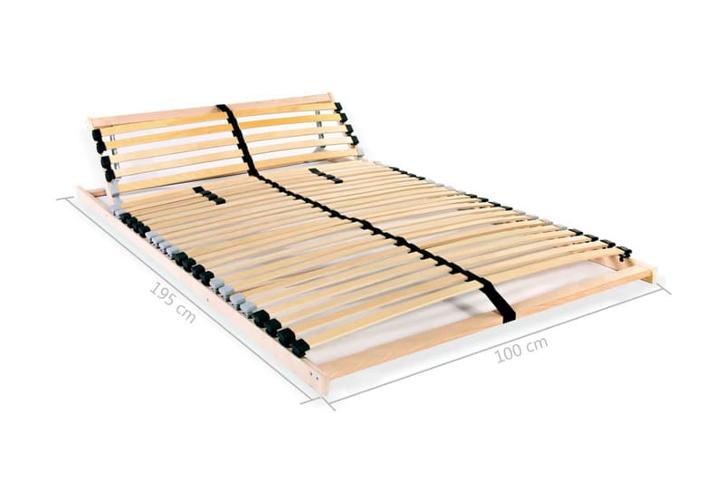 Sängyn sälepohja 28 säleellä 7 vyöhykettä 100x200 cm - Ruskea - Huonekalut - Sänky - Sängyn lisävarusteet & sängynpäädyt - Sälepohjat
