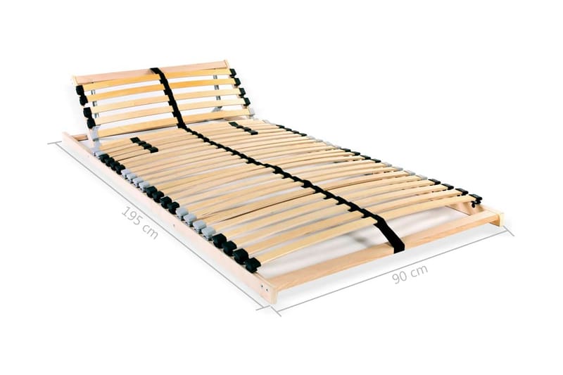 Sängyn sälepohja 28 säleellä 7 vyöhykettä 90x200 cm - Ruskea - Huonekalut - Sänky - Sängyn lisävarusteet & sängynpäädyt - Sälepohjat