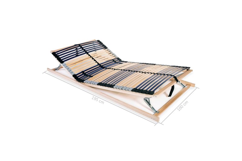 Sängyn sälepohja 42 säleellä 7 vyöhykettä 100x200 cm - Sininen - Huonekalut - Sänky - Sängyn lisävarusteet & sängynpäädyt - Sälepohjat