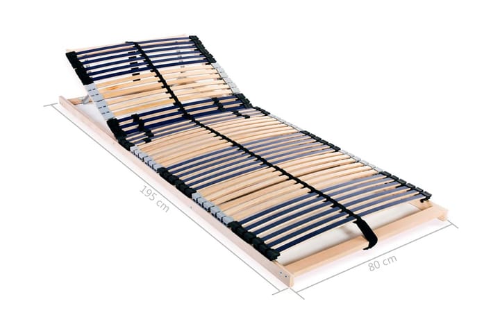 Sängyn sälepohja 42 säleellä 7 vyöhykettä 80x200 cm - Sininen - Sälepohjat