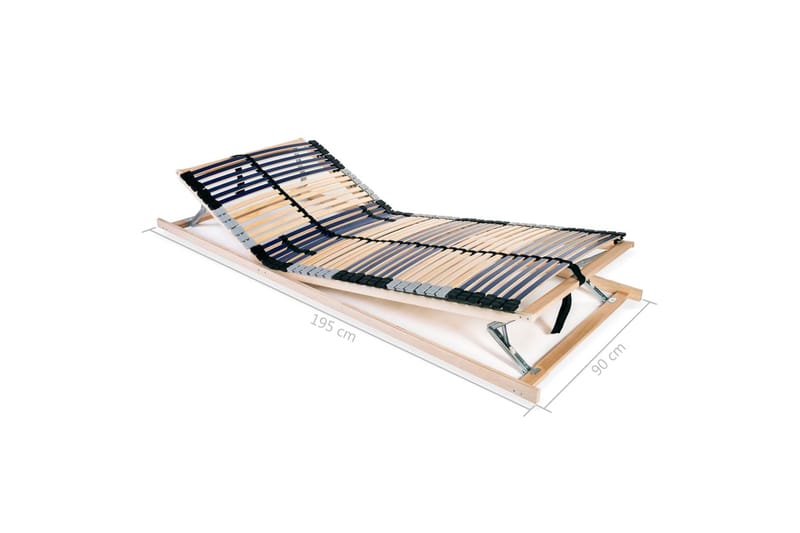 Sängyn sälepohja 42 säleellä 7 vyöhykettä 90x200 cm - Sininen - Huonekalut - Sänky - Sängyn lisävarusteet & sängynpäädyt - Sälepohjat