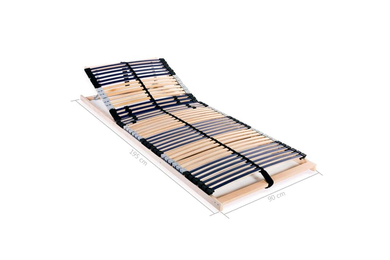 Sängyn sälepohja 42 säleellä 7 vyöhykettä 90x200 cm - Sininen - Huonekalut - Sänky - Sängyn lisävarusteet & sängynpäädyt - Sälepohjat