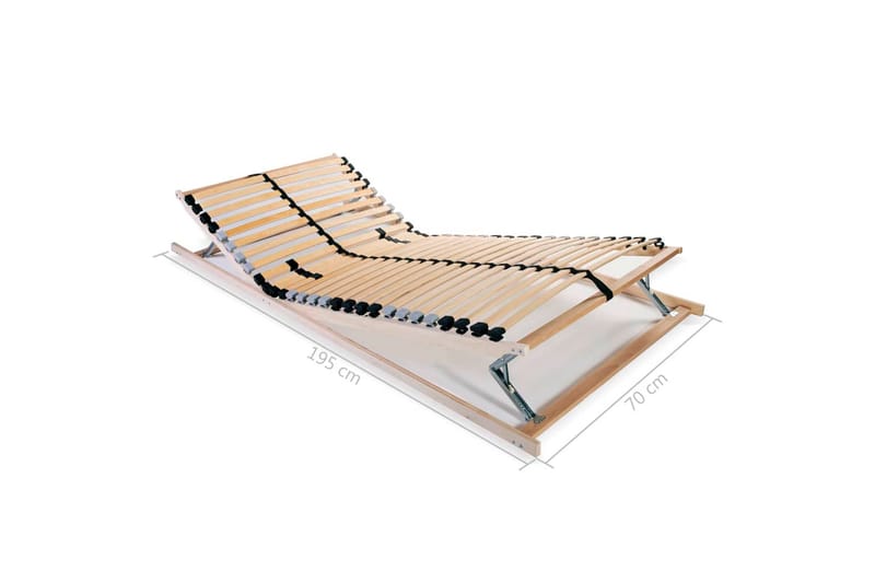 Sängyn sälepohjat 2 kpl 28 säleellä 7 vyöhykettä 70x200 cm - Huonekalut - Sänky - Sängyn lisävarusteet & sängynpäädyt - Sälepohjat