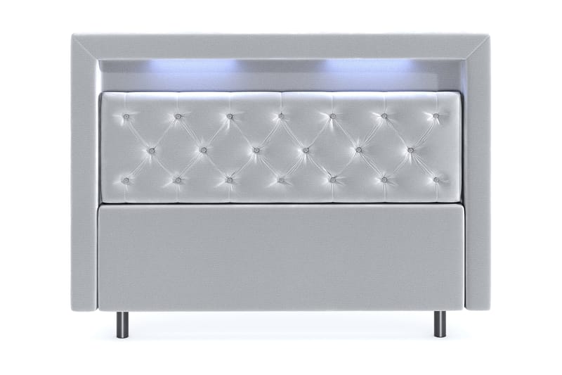 Romance Velvet LED Pääty 140 - Vaaleanharmaa - Huonekalut - Sänky - Sängyn lisävarusteet & sängynpäädyt - Sängynpääty