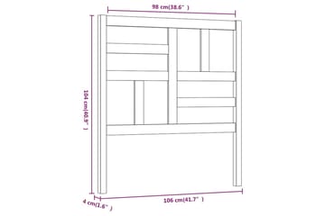 Sängynpääty 106x4x104 cm täysi mänty - Ruskea - Huonekalut - Sänky - Sängyn lisävarusteet & sängynpäädyt - Sängynpääty