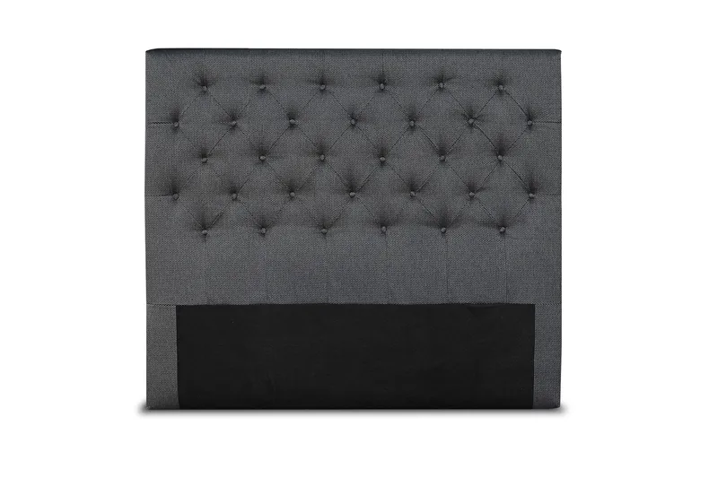 Sängynpääty 140 cm Nappitoppaus, Tummanharmaa