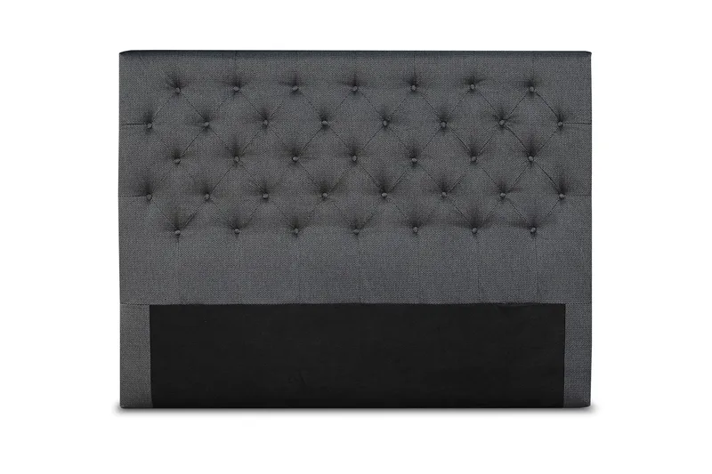 Sängynpääty 160 cm Nappitoppaus, Tummanharmaa