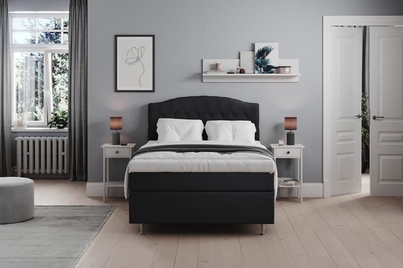 Sängynpääty Abelie 140 cm Kaareva - Musta - Huonekalut - Sänky - Sängyn lisävarusteet & sängynpäädyt - Sängynpääty