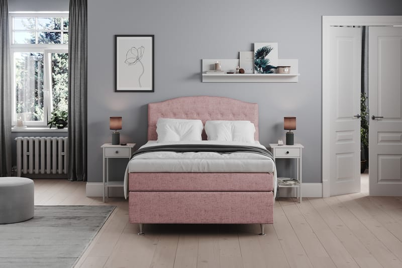 Sängynpääty Abelie 140 cm Kaareva - Roosa - Huonekalut - Sänky - Sängyn lisävarusteet & sängynpäädyt - Sängynpääty