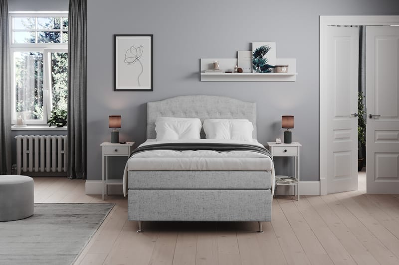 Sängynpääty Abelie 140 cm Kaareva - Vaaleanharmaa - Huonekalut - Sänky - Sängyn lisävarusteet & sängynpäädyt - Sängynpääty
