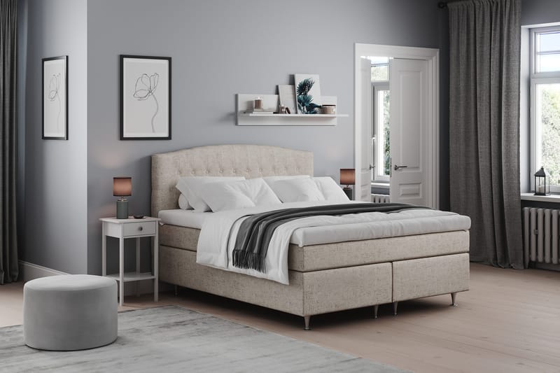 Sängynpääty Abelie 180 cm Kaareva - Beige - Huonekalut - Sänky - Sängyn lisävarusteet & sängynpäädyt - Sängynpääty