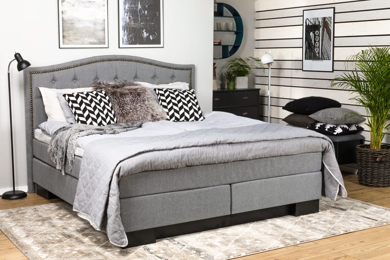 Sängynpääty Cesaro 185 cm Topattu - Harmaa - Huonekalut - Sänky - Sängyn lisävarusteet & sängynpäädyt - Sängynpääty