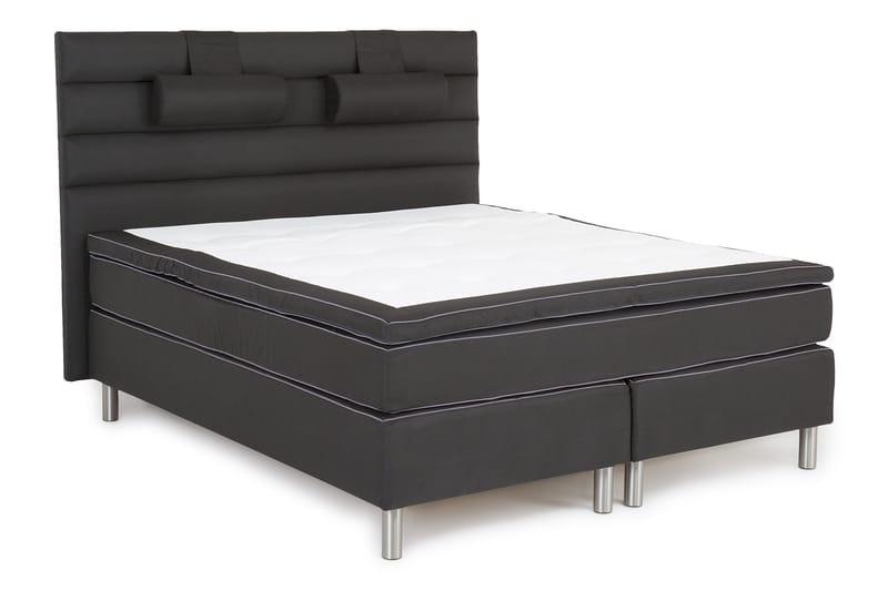 Sängynpääty Florens 190 cm Nappitoppaus Linja - Musta - Huonekalut - Sänky - Sängyn lisävarusteet & sängynpäädyt - Sängynpääty