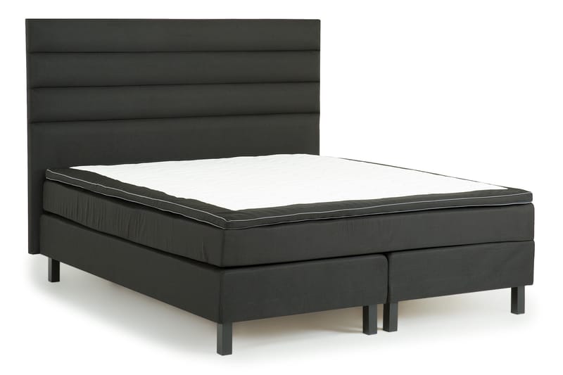 Sängynpääty Florens 190 cm Nappitoppaus Linja - Musta - Huonekalut - Sänky - Sängyn lisävarusteet & sängynpäädyt - Sängynpääty