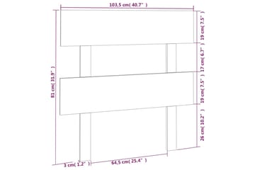 Sängynpääty harmaa 103,5x3x81 cm täysi mänty - Harmaa - Huonekalut - Sänky - Sängyn lisävarusteet & sängynpäädyt - Sängynpääty