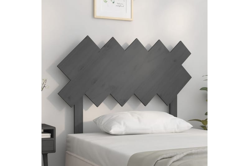 Sängynpääty harmaa 104x3x80,5 cm täysi mänty - Harmaa - Huonekalut - Sänky - Sängyn lisävarusteet & sängynpäädyt - Sängynpääty
