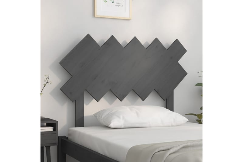 Sängynpääty harmaa 104x3x80,5 cm täysi mänty - Harmaa - Huonekalut - Sänky - Sängyn lisävarusteet & sängynpäädyt - Sängynpääty