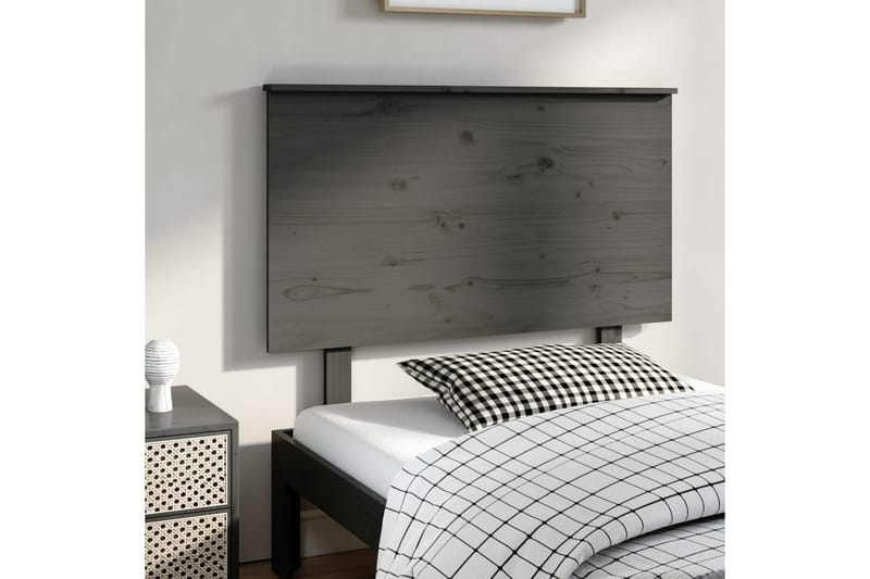 Sängynpääty harmaa 104x6x82,5 cm täysi mänty - Harmaa - Huonekalut - Sänky - Sängyn lisävarusteet & sängynpäädyt - Sängynpääty