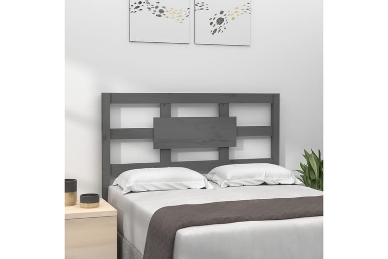 Sängynpääty harmaa 105,5x4x100 cm täysi mänty - Harmaa - Huonekalut - Sänky - Sängyn lisävarusteet & sängynpäädyt - Sängynpääty