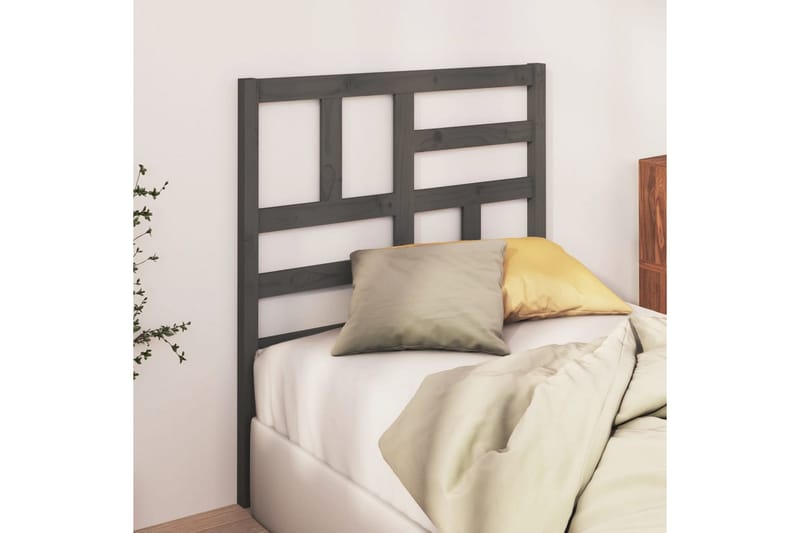 Sängynpääty harmaa 106x4x104 cm täysi mänty - Harmaa - Huonekalut - Sänky - Sängyn lisävarusteet & sängynpäädyt - Sängynpääty